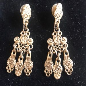 Gold/Bronze color pierced earrings